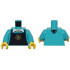 Torso Black Apron with Gold Pentagon and Paw Print over Shirt with White Collar Pattern / Dark Turquoise Arms / Yellow Hands: {ярко синьо-зелен}