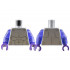 Torso Silver Armor with Dark Bluish Gray Muscles Outline Pattern / Glitter Trans-Purple Arms / Dark Purple Hands: {сребърно метален}