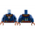 Torso Cloak with Black Spirals, Dark Red Collar and Sash, Gold Jewel Necklace, Key and Flasks on Back Pattern / Dark Blue Arms / Reddish Brown Hands: {земно син}
