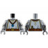 Torso White Surcoat, Reddish Brown Jewel Necklace and Belt, Gold Buckle and Trim Pattern / Flat Silver Arms with Armor and Chain Mail Pattern / Flat Silver Hands: {сребърно метален}