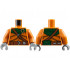 Torso Armor Plates, Dark Green Scarf, Gold Ring, Reddish Brown Belts, Silver Buckles, Pouch on Back Pattern / Dark Orange Arms / Dark Bluish Gray Hands: {тъмно оранжев}