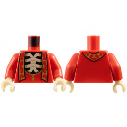 Torso Robe with Gold Stole and Trim, Open Chest with Tan Spine and Ribs Pattern / Red Arms / Tan Hands: {ярко червен}