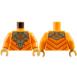 Torso Sand Green and Gold Armor with Spines over Robe with Red Stripes Pattern / Orange Arms / Pearl Gold Hands: {ярко оранжев}