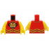 Torso Shirt with Yellow Fringe and Dragon Head with Open Mouth and Gold Mask Pattern (BAM) / Yellow Arms / Yellow Hands: {ярко червен}