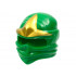 Minifigure, Headgear Ninjago Wrap with Gold 3 Point Emblem Pattern: {тъмно зелен}