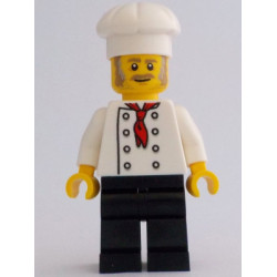 Chef - White Torso with 8 Buttons, No Wrinkles Front or Back, Black Legs, White Chef Toque – БРИКЛИНК ДЕЗАЙНЕРСКА ПРОГРАМА