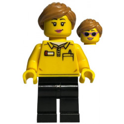 LEGO Store Employee, Female, Ponytail, Black Legs – БРИКЛИНК ДЕЗАЙНЕРСКА ПРОГРАМА