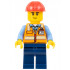 Construction Worker - Male, Orange Safety Vest with Reflective Stripes, Dark Blue Legs, Red Construction Helmet, Smirk – БРИКЛИНК ДЕЗАЙНЕРСКА ПРОГРАМА