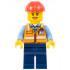 Construction Worker - Female, Orange Safety Vest with Reflective Stripes, Dark Blue Legs, Red Construction Helmet (Crane Operator) – БРИКЛИНК ДЕЗАЙНЕРСКА ПРОГРАМА