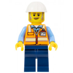 Construction Foreman - Male, Orange Safety Vest with Reflective Stripes, Dark Blue Legs, White Construction Helmet – БРИКЛИНК ДЕЗАЙНЕРСКА ПРОГРАМА