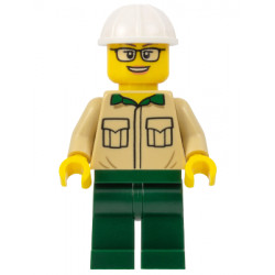 Construction Engineer / Architect - Female, Tan Shirt, Dark Green Legs, White Construction Helmet – БРИКЛИНК ДЕЗАЙНЕРСКА ПРОГРАМА