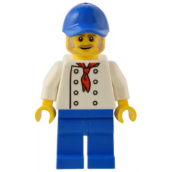 Hot Dog Stand Manager - White Torso with 8 Buttons, No Wrinkles Front or Back, Blue Legs, Blue Cap – БРИКЛИНК ДЕЗАЙНЕРСКА ПРОГРАМА
