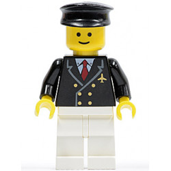 Airport - Pilot with Red Tie and 6 Buttons, White Legs, Black Hat, Standard Grin – ГРАДСКИ