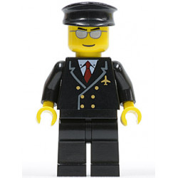 Airport - Pilot with Red Tie and 6 Buttons, Black Legs, Black Hat, Silver Glasses – ГРАДСКИ
