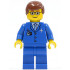 Airport - Blue 3 Button Jacket & Tie, Reddish Brown Male Hair, Glasses with Thin Eyebrow – ГРАДСКИ