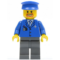 Airport - Blue 3 Button Jacket & Tie, Blue Hat, Dark Bluish Gray Legs – ГРАДСКИ