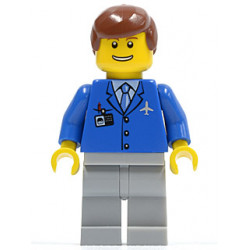 Airport - Blue 3 Button Jacket & Tie, Light Bluish Gray Legs, Reddish Brown Male Hair, Thin Grin with Teeth – ГРАДСКИ