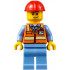 Orange Safety Vest with Reflective Stripes, Medium Blue Legs, Red Construction Helmet, Smirk and Stubble Beard – ГРАДСКИ