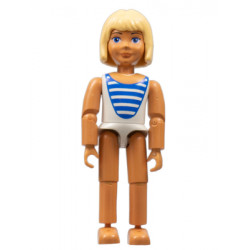 Belville Female - White Swimsuit with Blue Stripes, Short Light Yellow Hair – БЕЛВИЛ