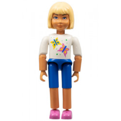 Belville Female - Blue Shorts, White Shirt with Butterflies Pattern, Light Yellow Hair – БЕЛВИЛ