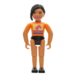 Belville Female - Girl with Black Ponytail and Orange Shirt – БЕЛВИЛ