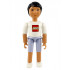 Belville Male - Light Violet Shorts, White Shirt with LEGO Logo, Black Hair – БЕЛВИЛ