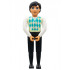 Belville Male - Black Legs, White Arms, Light Lime / Turquoise / White Argyle Top, Black Hair – БЕЛВИЛ