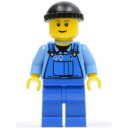 Overalls with Tools in Pocket Blue, Black Knit Cap – ГРАДСКИ