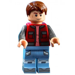 Marty McFly - Red Vest with Pockets, Dark Bluish Gray Arms – ЗАВРЪЩАНЕ В БЪДЕЩЕТО