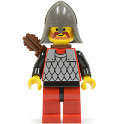 Scale Mail - Red with Black Arms, Red Legs with Black Hips, Dark Gray Neck-Protector, Quiver – ЗАМЪЦИ