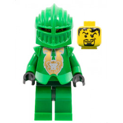 Knights Kingdom II - Rascus with Gold Pattern Armor, Plain Torso, Dark Green Hips and Helmet – ЗАМЪЦИ