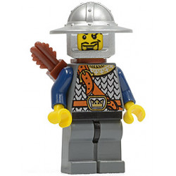 Fantasy Era - Crown Knight Scale Mail with Chest Strap, Helmet with Broad Brim, Curly Eyebrows and Goatee, Quiver – ЗАМЪЦИ