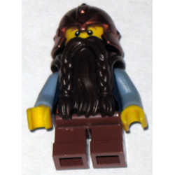 Fantasy Era - Dwarf, Dark Brown Beard, Copper Helmet with Studded Bands, Sand Blue Arms, Smirk – ЗАМЪЦИ
