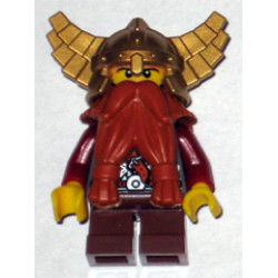 Fantasy Era - Dwarf, Dark Orange Beard, Metallic Gold Helmet with Wings, Dark Red Arms – ЗАМЪЦИ