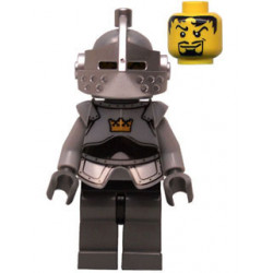 Fantasy Era - Crown Knight Plain with Breastplate, Helmet with Visor, Curly Eyebrows and Goatee, Black Hips, Dark Bluish Gray Legs – ЗАМЪЦИ
