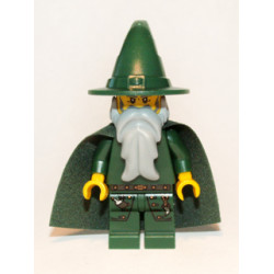 Kingdoms - Dark Green Wizard, Light Bluish Gray Beard, Cape (Chess King) – ЗАМЪЦИ