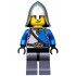Castle - King's Knight Blue and White with Chest Strap and Crown Belt, Helmet with Neck Protector, Angry Eyebrows and Scowl – ЗАМЪЦИ