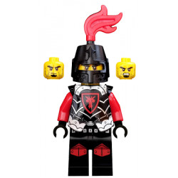 Castle - Dragon Knight Armor with Dragon Head, Helmet Closed, Red Plume, Black Bushy Eyebrows – ЗАМЪЦИ