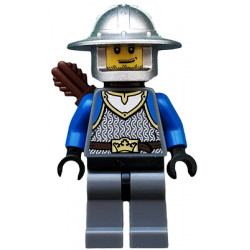 Castle - King's Knight Scale Mail, Crown Belt, Helmet with Broad Brim, Quiver, Smirk and Stubble Beard – ЗАМЪЦИ