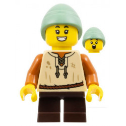 Peasant Boy - Tan Vest, Dark Brown Short Legs, Sand Green Slouch Hat – ЗАМЪЦИ