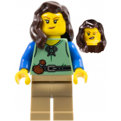 Shieldsmith - Female, Sand Green Vest, Dark Tan Legs, Dark Brown Hair over Shoulder – ЗАМЪЦИ