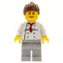 Chef - White Torso with 8 Buttons, Light Bluish Gray Legs, Reddish Brown Ponytail Hair, Brown Eyebrows, Female – ГРАДСКИ