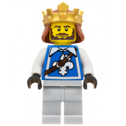 Warrior - King with Fleur-de-lis Vest, Crown, Dark Brown Beard – КОЛЕКЦИОНЕРСКИ МИНИФИГУРКИ