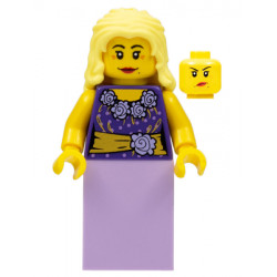 Musician - Female, Blouse with Gold Sash and Flowers, Lavender Skirt, Bright Light Yellow Hair – КОЛЕКЦИОНЕРСКИ МИНИФИГУРКИ