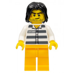 Police - Jail Prisoner 50380 Prison Stripes, Tousled Hair – КОЛЕКЦИОНЕРСКИ МИНИФИГУРКИ