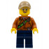 City Jungle Explorer Female - Dark Orange Shirt with Green Strap, Dark Blue Legs, Silver Glasses, Dark Tan Cap with Hole – КОЛЕКЦИОНЕРСКИ МИНИФИГУРКИ