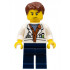 City Jungle Scientist - White Lab Coat with Test Tubes, Dark Blue Legs, Reddish Brown Parted Hair, Scowl – КОЛЕКЦИОНЕРСКИ МИНИФИГУРКИ