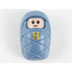 Harry Potter Baby / Infant with Stud Holder on Back with Light Nougat Smiling Face, Small Eyes and Gold Capital Letter H Pattern – КОЛЕКЦИОНЕРСКИ МИНИФИГУРКИ