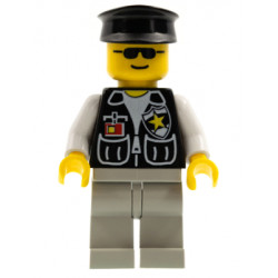 Police - Sheriff Star and 2 Pockets, Light Gray Legs, White Arms, Black Hat – ГРАДСКИ