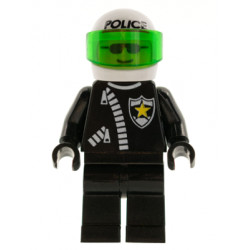 Police - Zipper with Sheriff Star, White Helmet with Police Pattern, Trans-Green Visor – ГРАДСКИ
